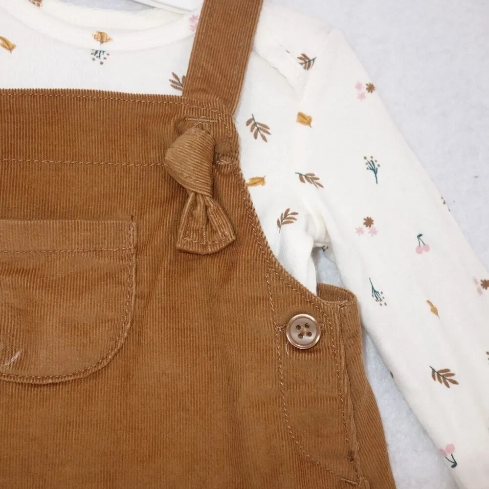 NEW Carter's Just One You Corduroy Romper Dress w/ Long Sleeve Shirt 6 Months